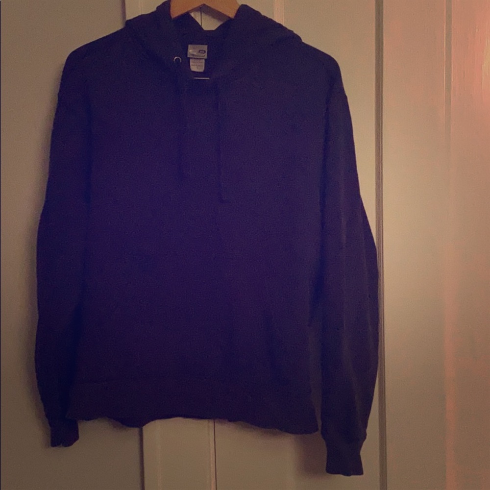 ✅ CHAMPION Vintage Hoodie Hooded Sweatshirt Navy Blue 80/20 Cotton/ Poly Blend
